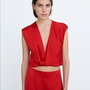 Satin Top with Knot